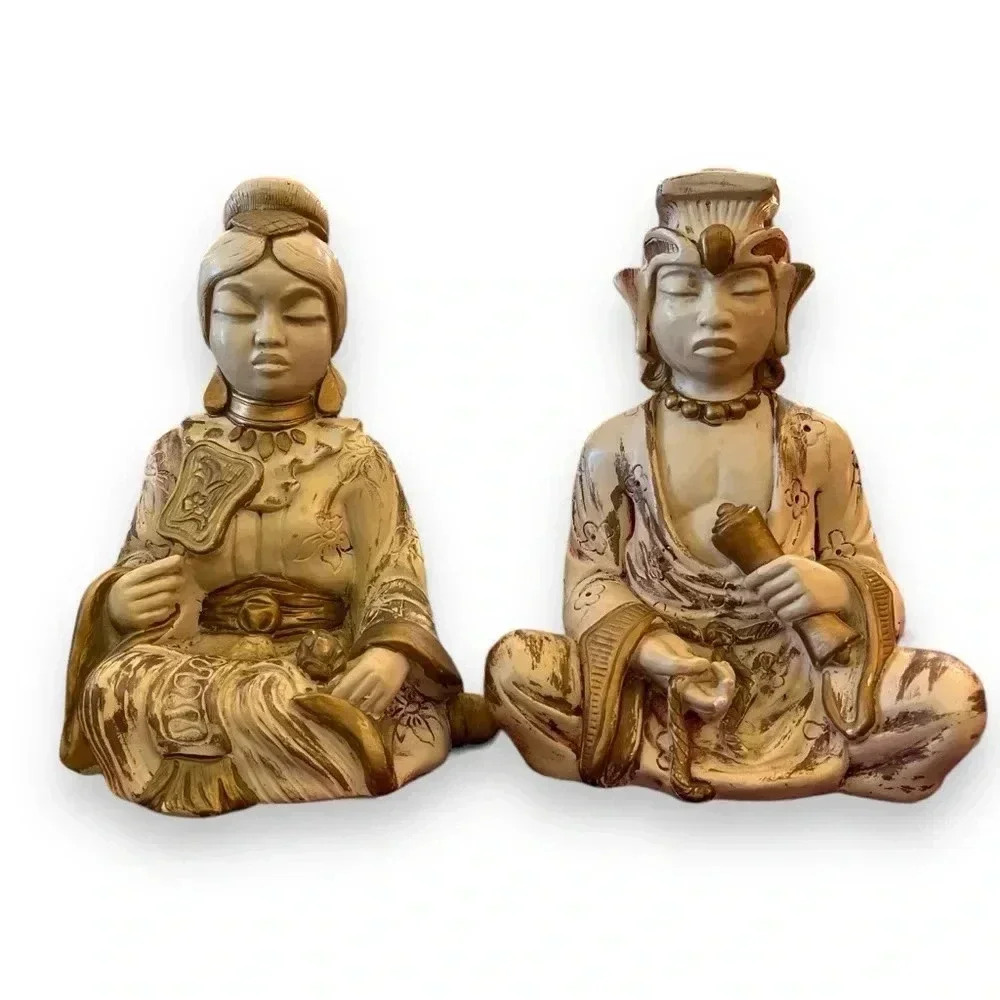 Vintage Pair of Porcelain Oriental Figurines